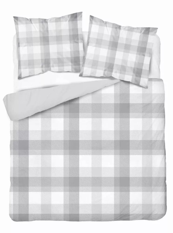 5040 A Pościel z mikrofibry kratka Detexpol szary