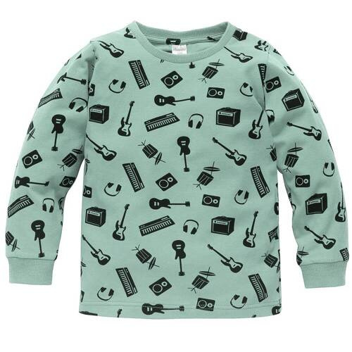 Lets Rock Bluzka z nadrukiem, długi rękaw Pinokio - zielony