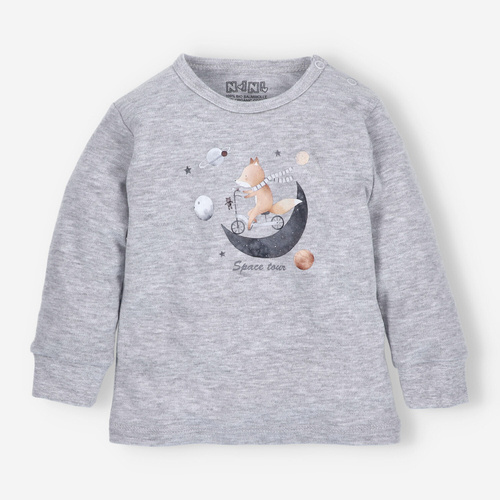 Space Tour Bluzka z bawełny organicznej Nini szary