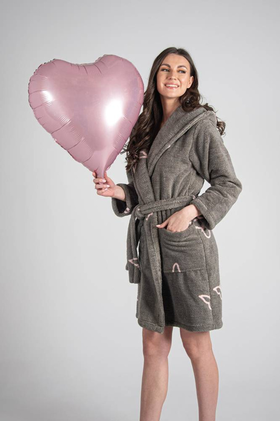 672 Motyle Krótki Szlafrok damski Forex - szary