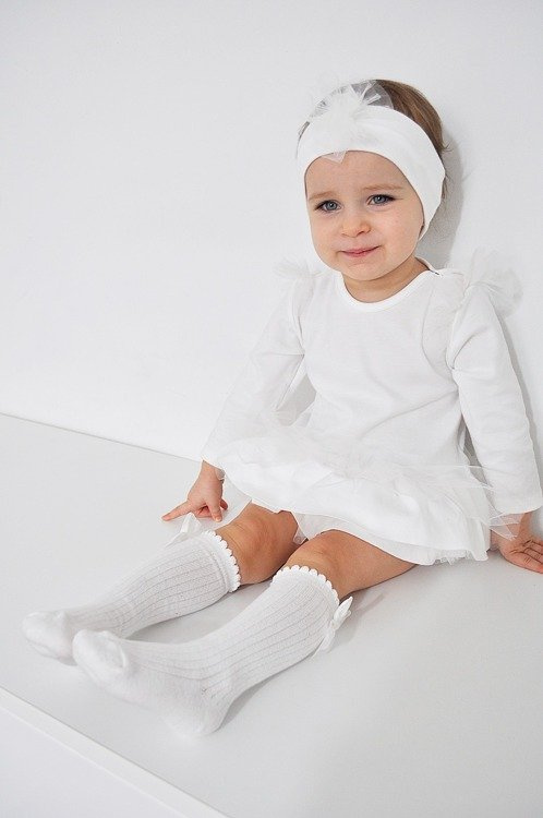 551219107 Sukienko-body długi rękaw "Prima balerina" Oscar Kids - ecru