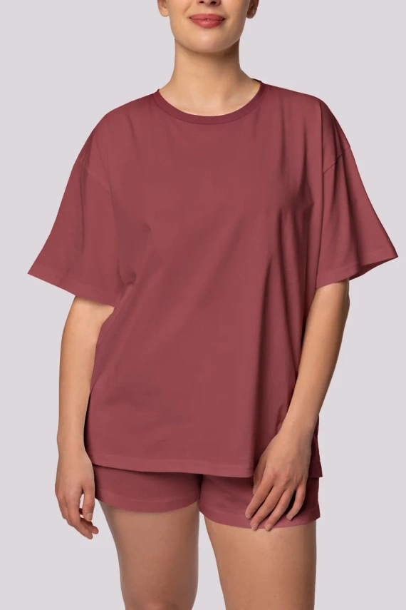 Bliss shortsleeve Piżama damska Mona wiśniowy 