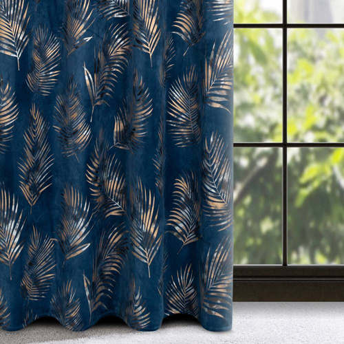 Gloria Zasłona na przelotkach welurowa Eurofirany granatowy