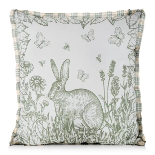 Eurofirany Wiosna 61– poszewka wielkanocna dekoracyjna stylowa szkicowany zając