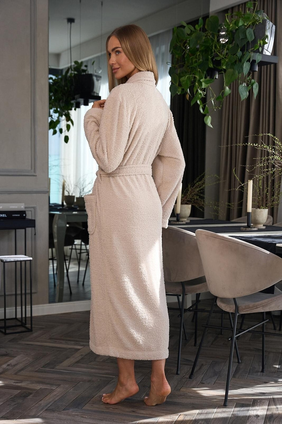 Szlafrok damski L&L Celeste 2558 angora  – długi, ciepły, elegancki krój