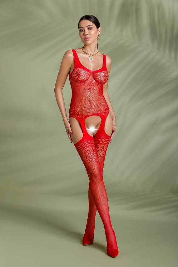 ECO BS008 Bodystocking Passion czerwony