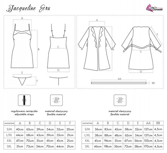 Jacqueline Ecru LC 90249 Komplet damski LivCo Corsetti Fashion - ecru