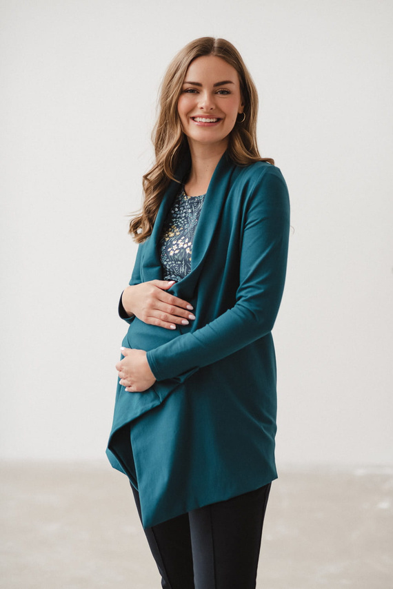 Mama Wrap Kardigan ciążowy Milk&Love morski