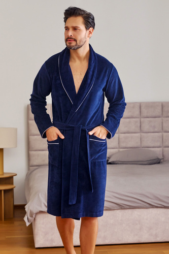 6063 szlafrok męski Doctor Nap - navy blue