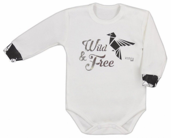 Body niemowlęce "ORIGAMI" Koala biały- niebieski