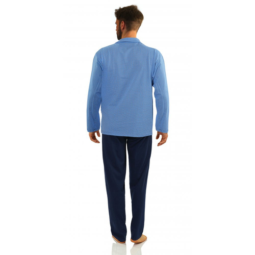 2210/15 Rozpinana Piżama Męska Sesto Senso - granatowy