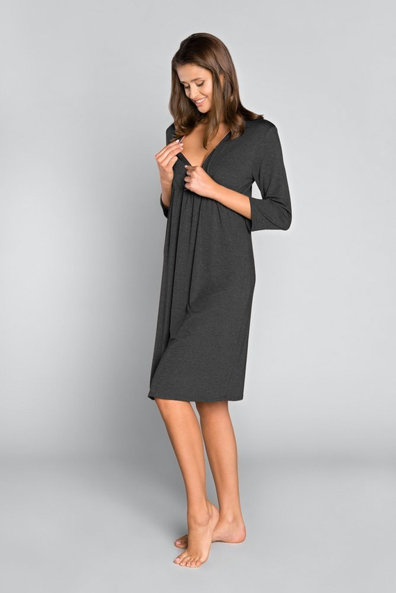 Sonata ciążowa i do karmienia 3/4 rękaw Italia Fashion - ciemny melanż/zielony 