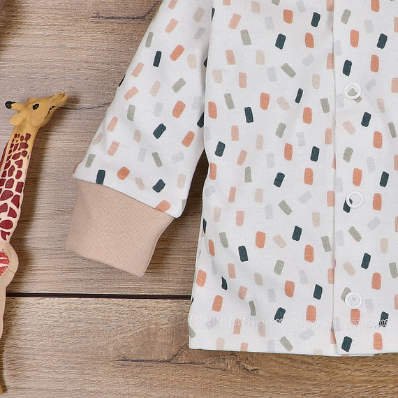 ABN-5328/KRE Kaftanik niemowlęcy z bawełny organicznej Nini kremowy