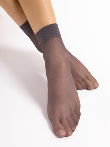 Skarpetki Fiore C 1100 Maja 15 den gładkie lycra 2 pary-  graphite