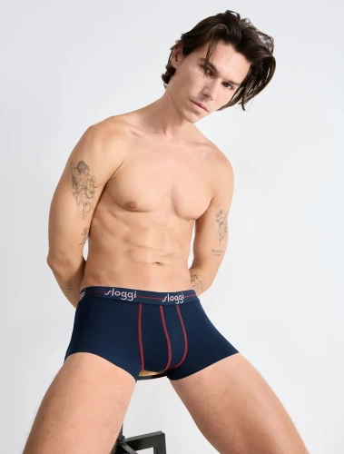 Men Start Hipster C2P box Bokserki męskie Sloggi - Blue - Dark Combination