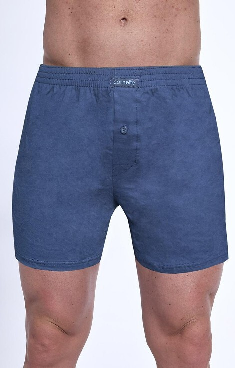 945/09 Bokserki męskie Cornette – 3-pak bawełniany, turkus/granat/kratka