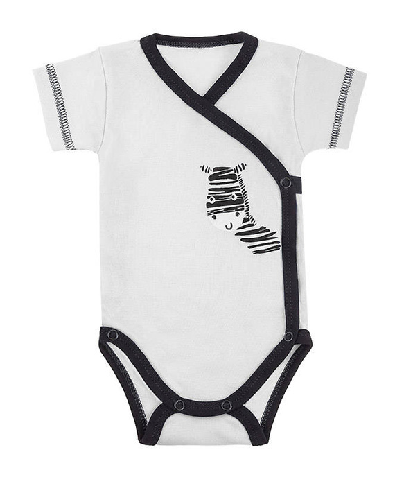 Komplet Body krótki rękaw + Półśpioch "Zebra" Terjan - biały