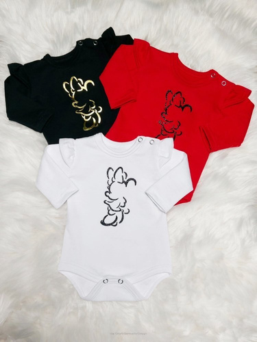 Mini Body z długim rękawem Bambarillo czerwony