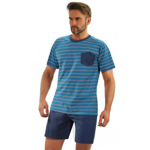 05 Piżama Męska w paski Sesto Senso - K67ZC