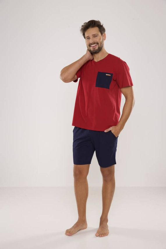 646 Kevin Piżama Męska De Lafense - bordo