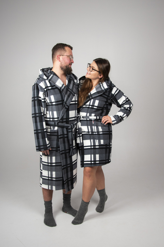 034 Kocyk Szlafrok Męski z Kapturem De Lafense – Ciepły, Miękki, Komfort Premium | Idealny do Domu i SPA