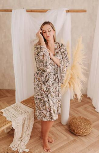 Ornithology Kimono Szlafrok bambusowy Makaszka