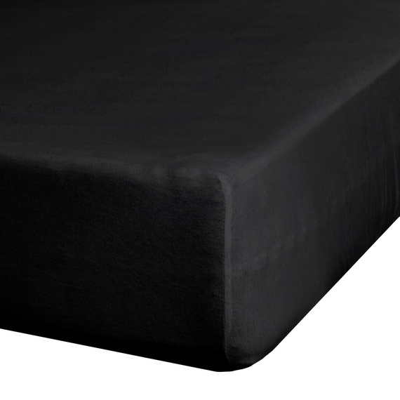 Prześcieradło Jersey 4 Eurofirany z gumką bawełna elastan 190 g/m² czarne