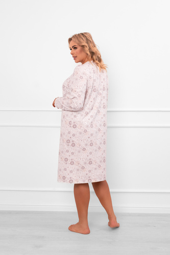 Koszula nocna damska Satui – bawełna, długi rękaw, kwiatowy wzór Italian Fashion