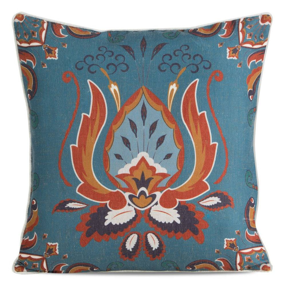 Декоративна наволочка Len 11 з принтом Eurofirany, - бірюзова