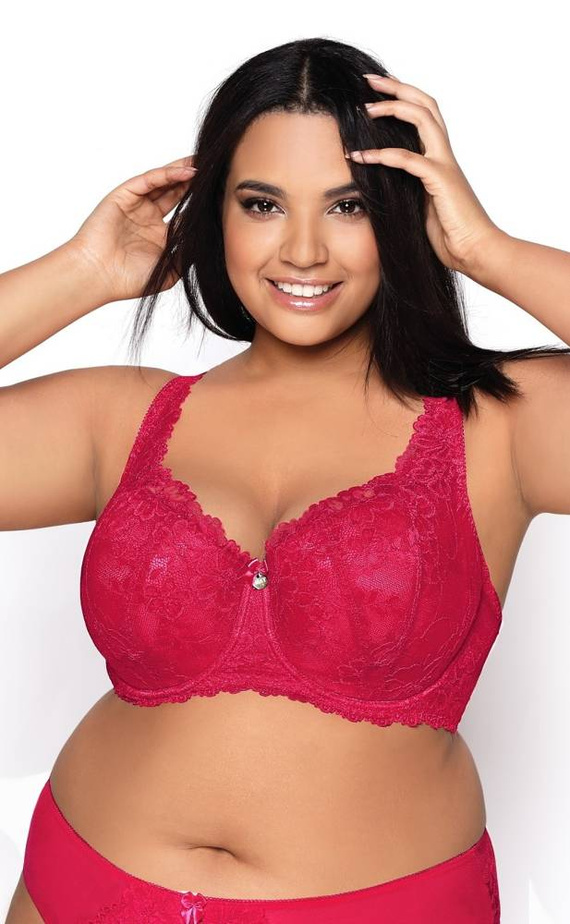 M-053/22 Carmela  Biustonosz Usztywniany Big  Mat rubinowy czerwony