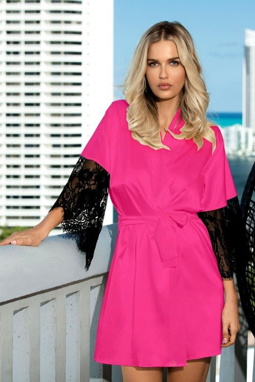 Dagmara Satynowy Szlafrok Damski DKaren - borowy