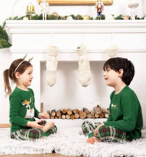 Zonda Piżama dziecięca Italian Fashion - zielony/druk