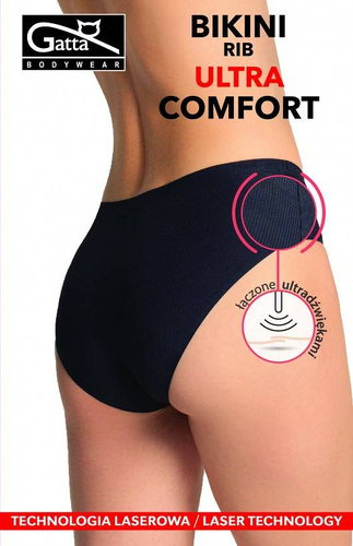 41003 Bikini RIB Ultra Comfort Figi damskie Gatta czarny