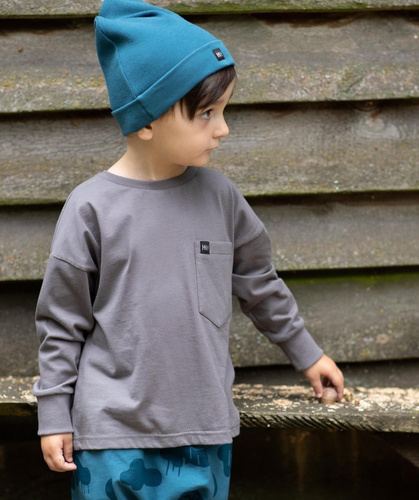 Teo Bluzka dla chłopca z kieszonką Pinokio - grafit