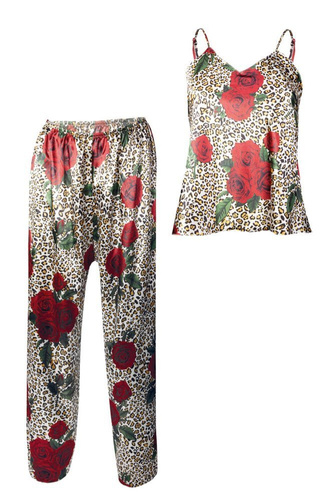 DK-KI Flowers Komplet Damski Piżama DKaren - 6 ecru