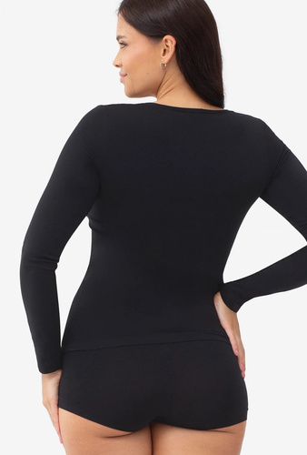 Gatta T-Shirt L 2635 czarna koszulka damska bezszwowa długi rękaw mikrofibra