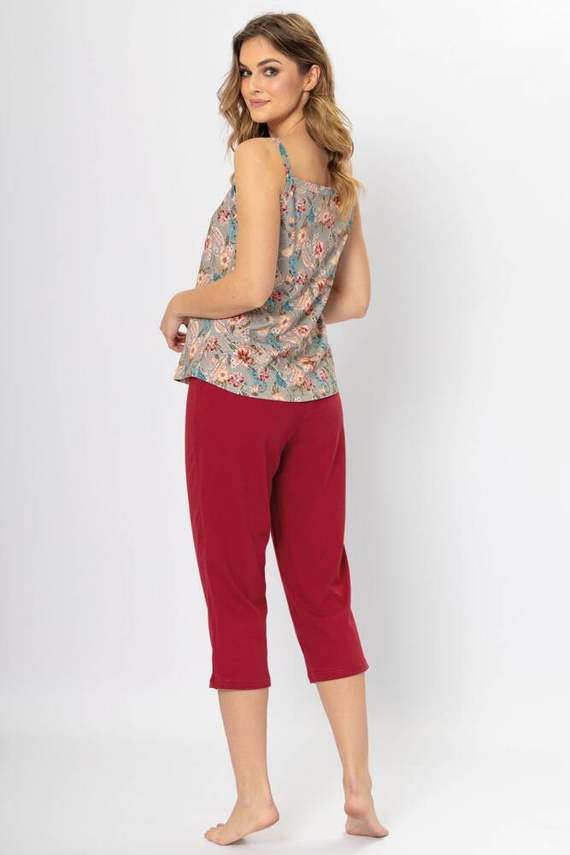 1314 Lucja Piżama damska Leveza bordowy