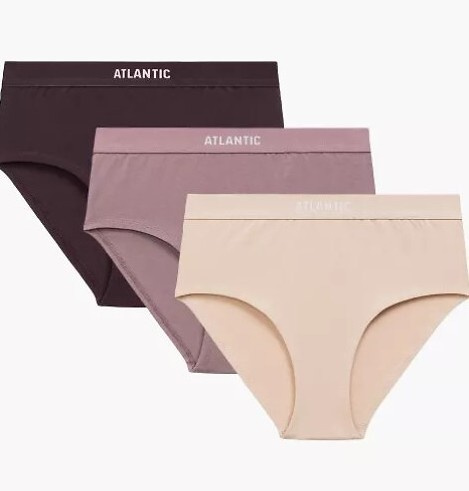 3CLP-009/Z25 Figi damskie Atlantic różowy-wino-beżowy – maxi Sport, bawełna, 3 szt.