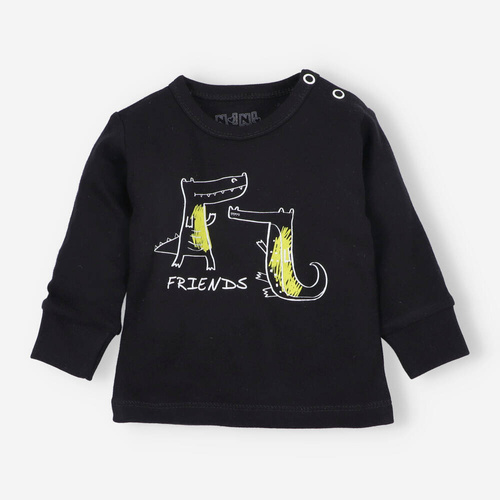 ABN-3690 Crocodiles Bluzka z bawełny organicznej Nini czarny 