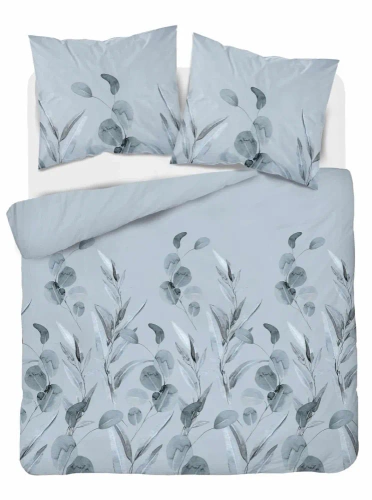 4691 B Pościel bawełniana kwiaty Detexpol błękitny