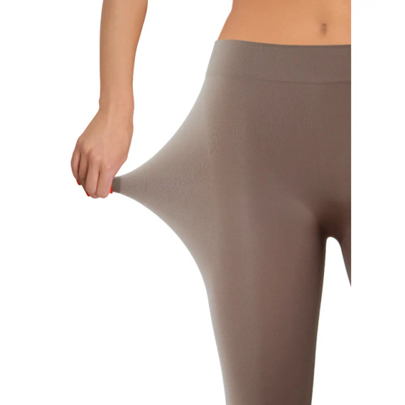 Legginsy Long Bezszwowe kryjące długie Sesto Senso tortora