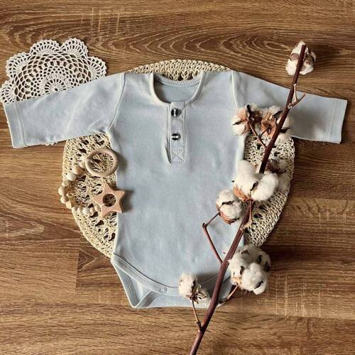 BP009 Body polo z długim rękawem Mamatti - szary