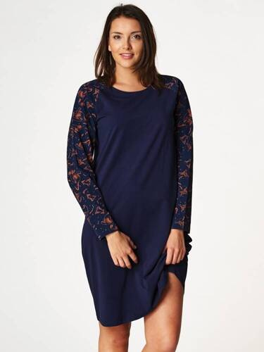 LND 752 Koszula damska Key granatowy