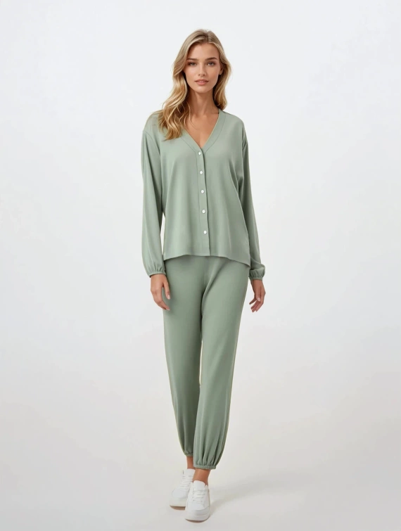 Pure Harmony piżama rozpinana Momenti Per Me mint