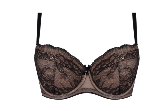 Flavia full cup biustonosz usztywniany Unikat czarno-beżowy