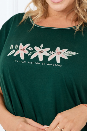 Florisa koszula damska z krótkim rękawem Italian Fashion - ciemny zielony 