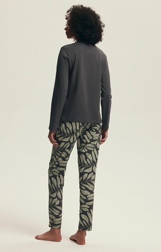 43685 Danna Piżama damska Henderson grey – bawełniana, botaniczny nadruk