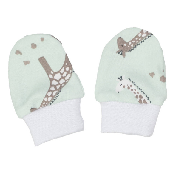 Żyrafki łapki niedrapki rękawiczki Martex miętowy