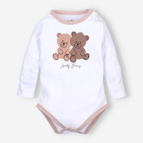 ABN-5354/BIA Sweet Bears Body z bawełny organicznej Nini biały