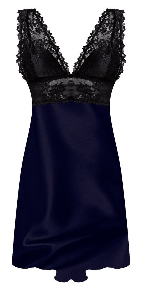 Cleo Koszulka satynowa damska DKaren - granatowa 